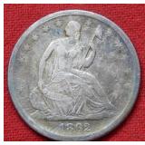 1862 S Seated Liberty Silver Half Dollar Coin