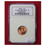 1995 Double Die Lincoln Cent NGC MS67 RD
