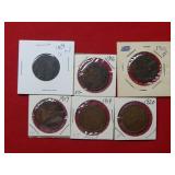 (6) Canada Large Cent 1859-1917-1919-1906-1910 &