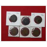 (6) Canada Large Cents 1901-1904-1906-1917-1918