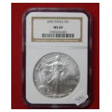 2002 American  Eagle NGC MS69 1 Ounce Silver
