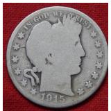 1915 Bust Silver Half Dollar Coin