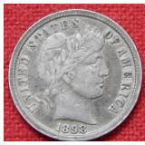 1898 S Barber Silver Dime Coin