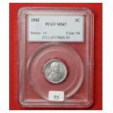 1943 Steel Cent PCGS MS67