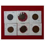 (6) Canada Large Cents 1859 1906 1911 1917