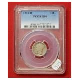 1916 D Mercury Silver Dime PCGS G06