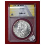 1879 S Morgan Silver Dollar ANACS MS63