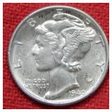 1940 D Mercury Dime - Full Split Bands