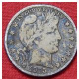 1915 D Barber Silver Half Dollar
