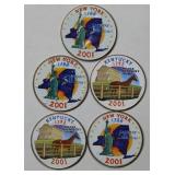 Lot of Five Colorized Kennedy Half Dollars