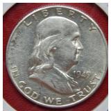 1949 S Franklin Silver Half Dollar
