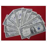 (10) 1935 D $1 Silver Certificate Notes-Consec #