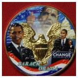 2008 Colorized Silver Eagle - Obama