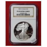 1987 S American Eagle NGC PF69 1 Ounce Silver