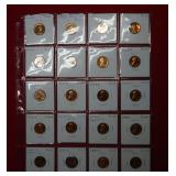 Lot of 20 Proof Lincoln cents prior to 1959