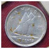 1942 Canada Silver Dime