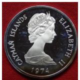 1974 Cayman Island Silver Dollar Coin
