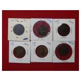 (6) Canada Large Cents 1900-1901-1902-1903-1904 &