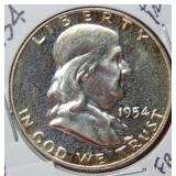 1954 Franklin Silver Half Dollar