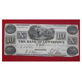 1844 Bank of Lewiston Pennsylvania $10 Note