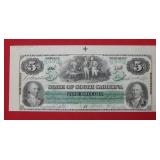 1872 State of South Carolina $5 Note