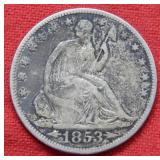 1853 Seated Liberty Half Dollar - Arrows and Rays