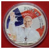 2015 1 oz Colorized Silver Eagle - Pope Francis