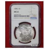 1896 Morgan Silver Dollar NGC MS65