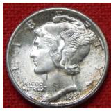1937 Silver Mercury Dime - Full Split Bands