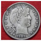 1902 Barber Silver Half Dollar