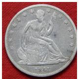1841 O Seated Liberty Half Dollar "No Motto"
