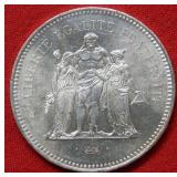 1977 France 50 Frank Silver Coin