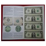 2009 Sheet of Four $1 US Notes