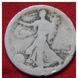 1916 S OBV Walking Liberty Silver Half Dollar
