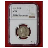 1932 D Washington Silver Quarter NGC VF30