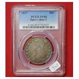 1827 Bust Half PCGS XF40 Square Base 2