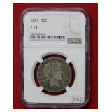 1893 Barber Silver Half NGC F12