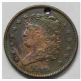 1835 Bust Half Cent with Holde - Rotated Die