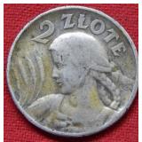 1925 Poland 2 Zlote Coin