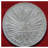 1876 Mexico 8 Reales Coin