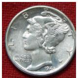 1943 Mercury Silver Dime - Split Bands