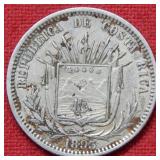 21893 Costa Rica 25 Centavos Silver Coin