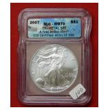 2007 Silver Eagle 1 oz ICG MS70 First Strike