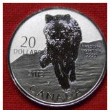 2013 $20 Canada Silver Wolf Coin