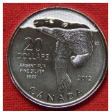 2012 $20 Canada Silver Polar Bear Coin