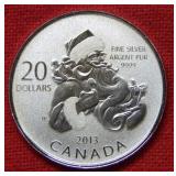 2013 $20 Canada Silver Santa Claus Coin