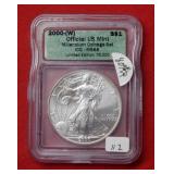 2000 (W) Silver Eagle ICG MS68