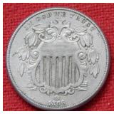 1866 Shield Nickel with Rays