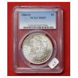 1884 O Morgan Silver Dollar PCGS MS65