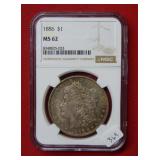 1886 Morgan Silver Dollar NGC MS62